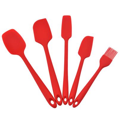 China New Next 6 Piece Spatula Oil Brush Silicone Viable Cream Cookware Set Set Heat Resistant Spatula Set for sale