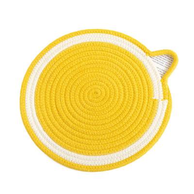 China Stocked Cotton Anti-Slip Kitchen Round Place Mats Set Table Woven Heat Resistant Mats for sale