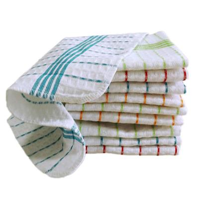 China QUICK DRY Wholeasle 13x13 Inches Dish Cloths Waffle Weave Plaid Kitchen Soft Dish Towels for sale