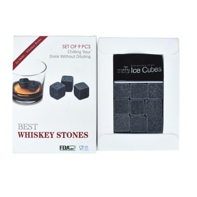 China Viable Custom Black Engraved Rocks With Velvet Storage Pocket Granite Cooling Stone for sale