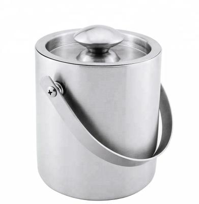 China Sustainable Double Wall Stainless Steel Insulated Ice Bucket With Lid for sale