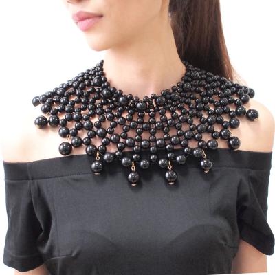 China Bollywood CLASSIC Statement Imitation Pearl Necklace Beads Necklaces Handmade Beaded Hot Sale Indian Wedding Jewelry Bib Wholesale for sale