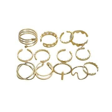 China TRENDY 13PCS/Set Gold Plated Ring Set For Women Trendy Geometric Simple Fashion Statement Female Metal Jewelry Rings for sale