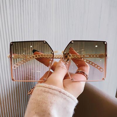 China Fashion Sunglasses 2021 High Quality Square Sunglasses Women Brand Designer Retro Oversized Geometric Sun Glasses Sunglasses Fashion Eyewear Shades for sale