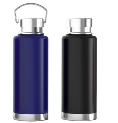 China Sustainable New 24 Oz Double Wall Stainless Steel Thermal Sports Bottle With Metal Lid And Handle for sale