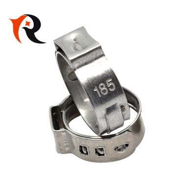 China Single Flange Ear Flange 13.3mm / 15.3mm Diameter Stainless Steel Pipe Clamp for sale