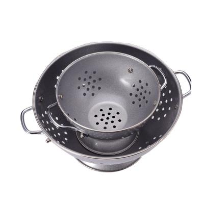 China 2022 Sustainable Sale Stainless Steel Fruit Food Enamel Hot Colander Vegetable Strainer for sale