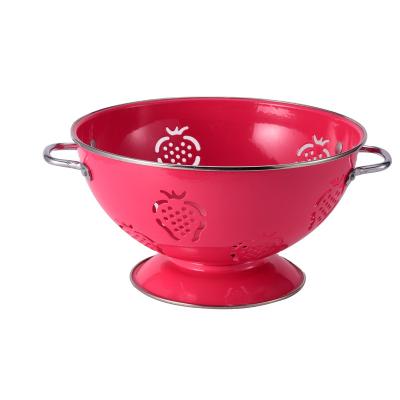 China Viable Factory Wholesale High Quality Enamel Kitchen Colander Fruit Colanders for sale