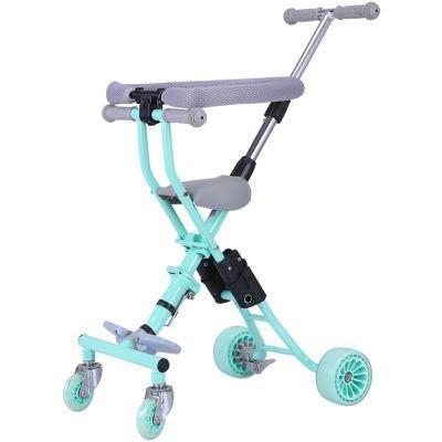 China Factory Wholesale Stainless Steel Baby Push Chair Walkers Cheap Foldable Trolley for sale