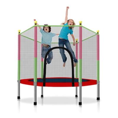 China Durable Trampoline Parent-child Household Kids Game Interactive Fitness Trampoline With Safety Slide for sale