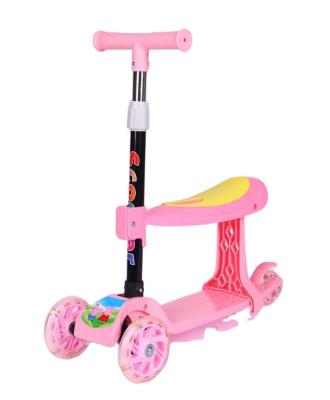 China Height Adjustable Children's Folding Three-in-One Scooter With Seat Meter Scooter 1-8 Years Old Scooter High for sale