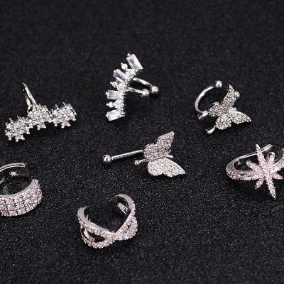 China Punk New Design Cute Butterfly Ear Cuff Clip On Pinback Earrings Men Women Girls Cartilage Ear Bone Wrap Clip Cuff Earrings ear for sale