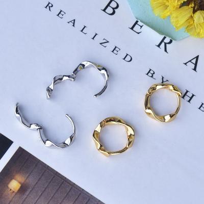 China FASHIONABLE Punk Mobius Charming Petite Huggies Ear Hoops Piercing Studs For Lady Girls Women Simple Spiral Irregular Twist Circle Earrings for sale