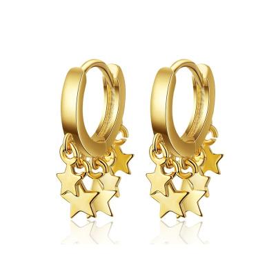 China TRENDY Women Circle Hiphop Stars Tassel Drop Cartilage Charming Huggies Earring Piercing Inner Conch Circle Earrings for sale