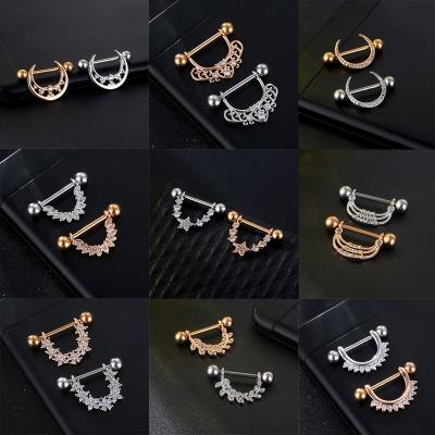 China 2022 FASHIONABLE Hot Sexy Nipple Ring Stainless Steel Zircon U Shape Ring Jewelry Helix Piercing Body Nipple Barbell Jewelry Nipple Jewelry for sale