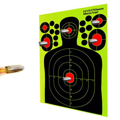 China Practice 9.5x14.5 Inch 6 Shooting Sheets Silhouette Target Human Body Shape Adhesive Self Hunting Goal Papers Stickers Shooting Training Accessory for sale