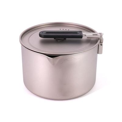 China Singland 2800ml Portable Titanium Collapsible Handle Pot Outdoor Camping Hiking Backpacking Picnic Cookware Cooking Pot Tableware for sale