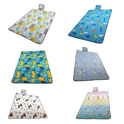 China Outdoor Picnic Folded Machine Sandfree Printed Custom Printed Free Blanket Mat Outdoor Sand Proof Waterproof Picnic Beach Blanket for sale