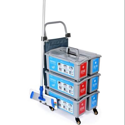 China Mute Multi-Function Wheel Trolley Hospital Spray Bucket Wheel Trolley Flat Wiping Cleaning Trolley for sale