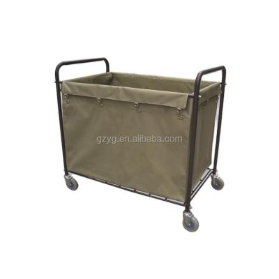 China Eco-friendly Hotel Laundry Cart Laundry Quadrate Cart Canvas Hotel Cleaning Cart-YG08156 for sale