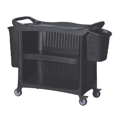 China Eco-friendly restaurant food plastic serving cart with buckets hospital trolley cleaning carts for sale for sale