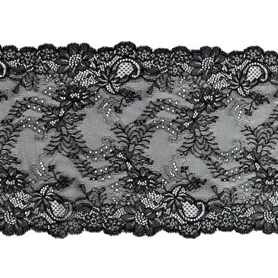 China Elastic custom french lace trim french sequin lace fabric guipure lace fabric for sale