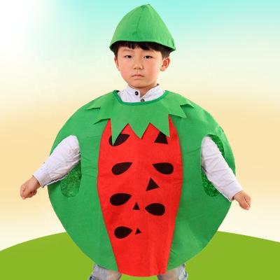 China Nonwoven Funny Felt Watermelon Kids Playing Fruit Vegetable Role Play Costumes For Kids for sale