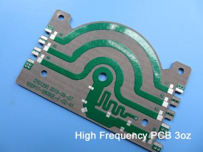 China Teflon PCB Board Built On 1.5mm PTFE Plate with 3oz Copper and Immsersion Silver Pads for Power Amplifier for sale