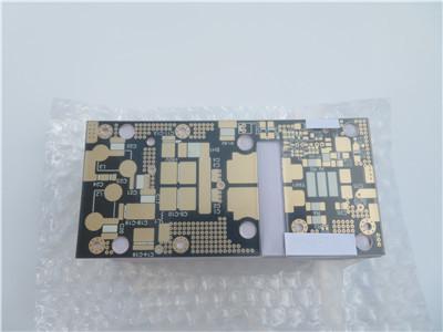 China Double Sided PTFE High Frequency PCB on DK2.65 0.8mmTeflon 1oz Copper With Immersion Gold Black Mask for Filters for sale