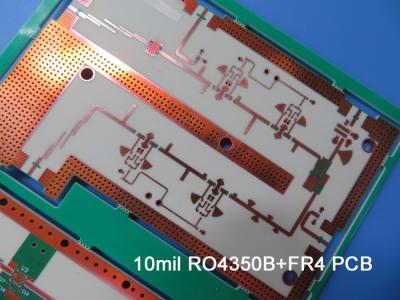 China 5 Layer Hybrid PCB Built On 10mil RO4350B and FR-4 with Immersion Gold for 2.4 Ghz Antenna for sale