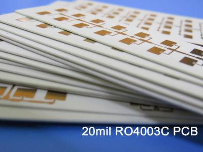 China Double Sided Dual Layer Rogers PCB built on 20mil RO4003C High Frequency Substrates with Lead Free HASL for sale