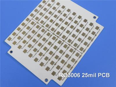 China Double Sided Dual Layer Rogers PCB Built on 25mil 0.635mm RO3006 High Frequency Material with ENIG Finish on Pads for sale