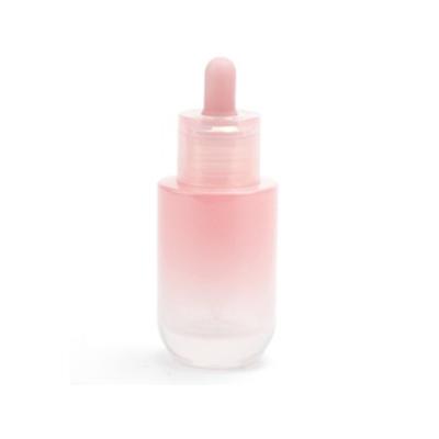 China Luxury Personal Care Cosmetic Packaging Essential Oil Glass Pink Dropper Bottle for sale