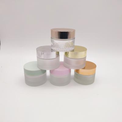 China Hot Selling Personal Care Cosmetic Containers Cream Glass Jar 50g 30g for sale