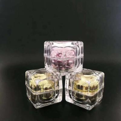 China Cosmetic Square Cosmetic Jar Packaging Acrylic Cream Jar 50ml for sale