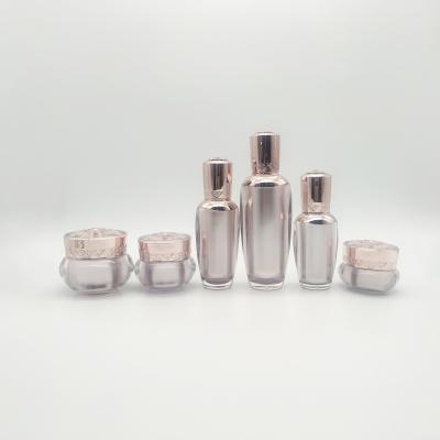 China Hot Selling Luxury Cosmetic Packing Bottles Lace Acrylic Plastic Bottles And Jars for sale