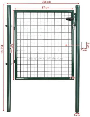 China Easily Assembled European Market Steel Powder Coated Garden Gate With Posts for sale