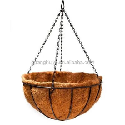 China Indoor Planter Flowers Metal Wall Hanging Planter Basket with Cocos Liner for sale