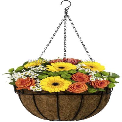 China Hanging Flowers Indoor Coir Planter Basket for Home Decor and Garden for sale