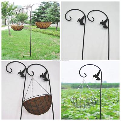 China Garden Decoration 1.5m Decorative Flower Basket Shepherd Hanging Hook For Garden for sale