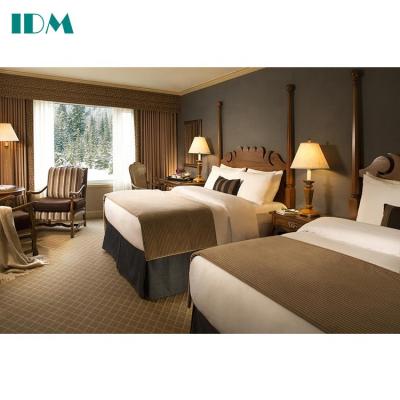 China Factory IDM-634 Custom Solid Wood Five Star Hotel Bedroom Modern Solid Wood Bedroom for sale