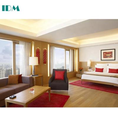 China Custom Solid Wood Hotel Bedroom Furniture IDM-0095 In Modern Five Star Holiday Inn for sale