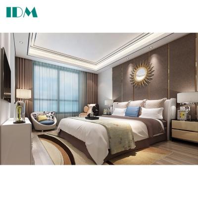 China Factory IDM-050 modern design solid wood custom high quality Italian villa bedroom luxury furniture for sale