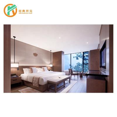 China Modern Solid Wood Hotel Apartment Bed Room Furniture IDM-118 For Sale For Hotel Bed Bedroom for sale