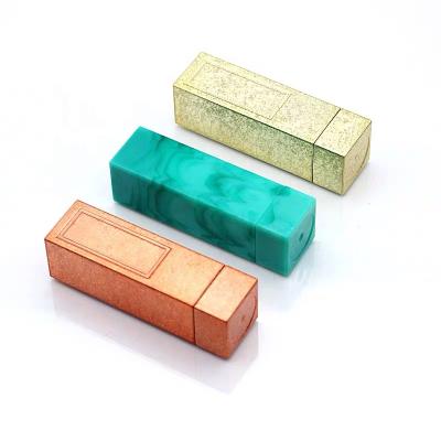 China Newest Recyclable Square Label Plan Rose Gold Green Black Empty Plastic Lipstick Case for sale