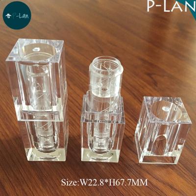 China Brand Recyclable Empty Custom Plastic Luxury Square Plan Transparent Lipstick Tube for sale