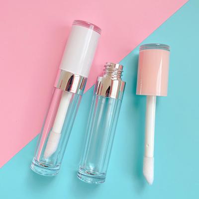 China Low MOQ 100pcs 5ml Large Brand Plan Brush Lip Gloss Tubes Lip Gloss Custom Private Label Pink White Wholesale Bottle Cosmetic for sale