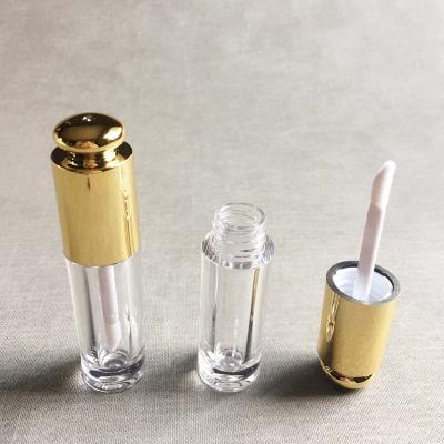 China Cosmetics Plan Custom Brand 2ml Metallic Gold Mini Empty Cute Lipgloss Tube Containers With Magic Wands for sale