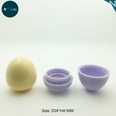 China Wholesale Recyclable Cute Empty Plastic Egg Shaped Lip Balm Tube Container for sale