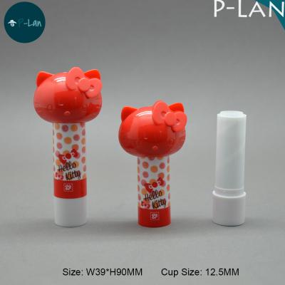 China 2017 New Design Recyclable Small Custom Lip Balm Tube With Hello Kitty Cap for sale